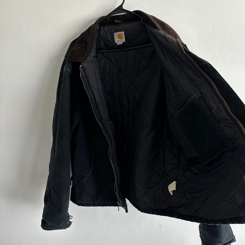 Carhartt J002 Arctic Quilt Lined Duck Canvas Work USA Jacket Black XL Tall - Picture 3 of 10